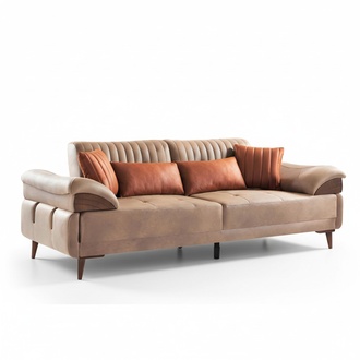 Sofa 3 Sitzer Ledersofa Couch Wohnlandschaft Garnitur Design Modern Sitz