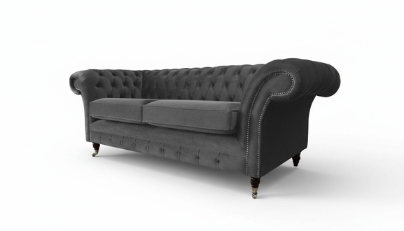 Sofa 3 Sitzer Luxus Textil Chesterfield Couch Sofas Polster Design Möbel
