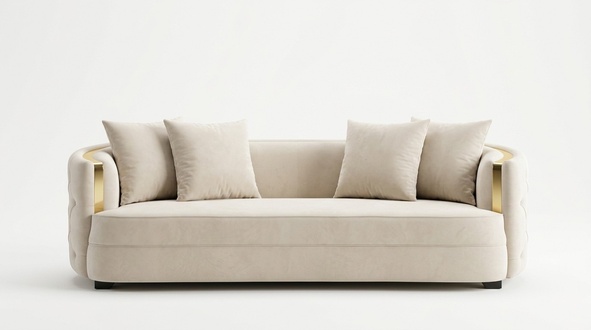 Sofa 3 Sitzer Möbel Stoff Dreisitzer Sofas Luxus Design Wohnzimmer Modern Stil