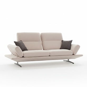 Sofa 3 Sitzer Polstersofa beige Textil Sitz Design Couch Sofas Stoff Modern