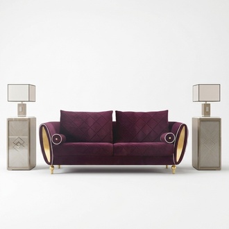 Sofa 3 Sitzer Sofas Couch Polster Garnitur Metall Design Moderne Couchen Samt
