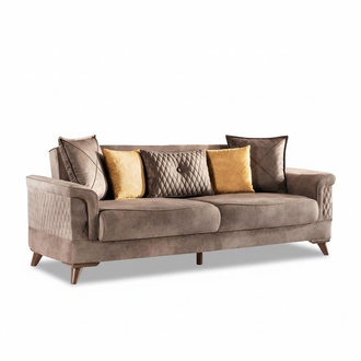 Sofa 3 Sitzer Wohnlandschaft Sofas Couch Polster Garnitur Stoff Leder Modern
