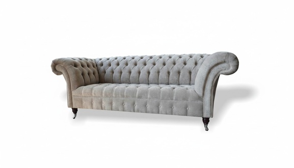 Sofa 3 Sitzer Wohnlandschaft Sofas Polster Garnitur Stoff Chesterfield Modern