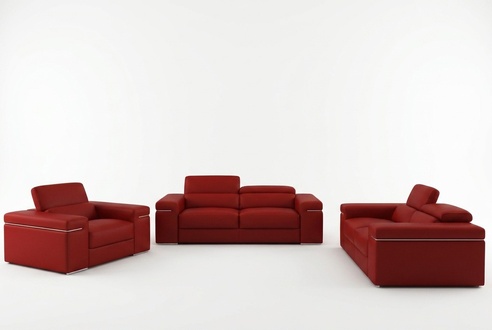 XXL Big 3 Sitzer (ohne 2+1) Sofa Couch Polster Sofas Leder Sitz Design