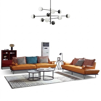 Sofa 4 Sitzer Big XXL Couch Sofas Couchen Wohnzimmer Design Viersitzer Orange