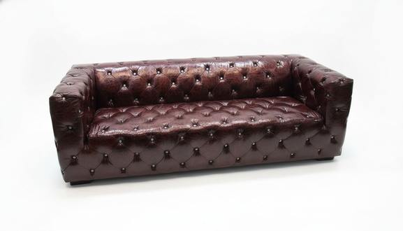 Sofa Chesterfield 3 Sitzer Luxus Couch Braun Sofas Ledersofa 250cm