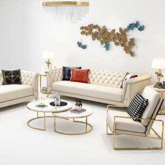 Sofa Chesterfield Couch Polster Sitz 3+2 Sitzer Garnitur Design Couchen Sofas
