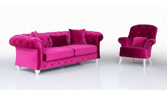 Sofa Couch 3+1 Sitzer Polster Couchen Sofas Textil Stoff Polster Chesterfield