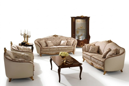 Sofa Couch 3 Sitzer ohne 2+1 Designer Möbel Klassische Barock Rokoko