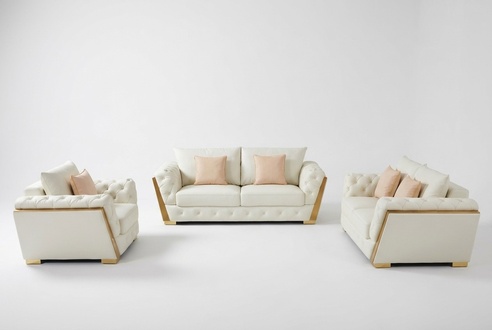 Sofa Couch Garnitur Möbel 3 tlg. Set Sofgarnitur Einrichtung Couchen