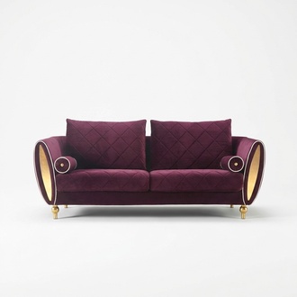 Sofa Couch Polster 2 Sitzer Sofas Couchen Sitz Garnituren Design Club Samt Stoff