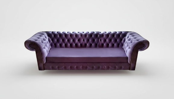 Sofa Dreisitze Couch Chesterfield Lila Polstermöbel Wohnzimmer Einrichtung