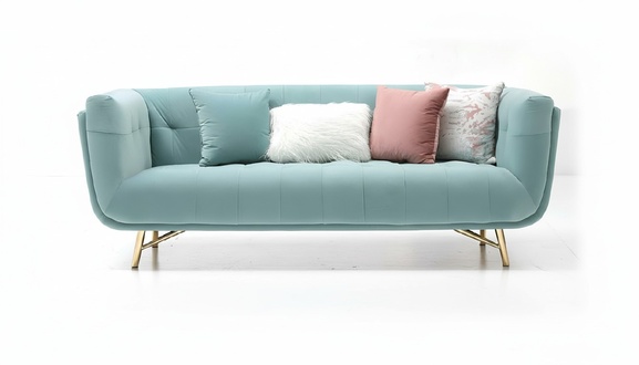 Sofa Dreisitzer 213 x 91 Polster Textil Design Sitz Sofas Zimmer Möbel Moderne