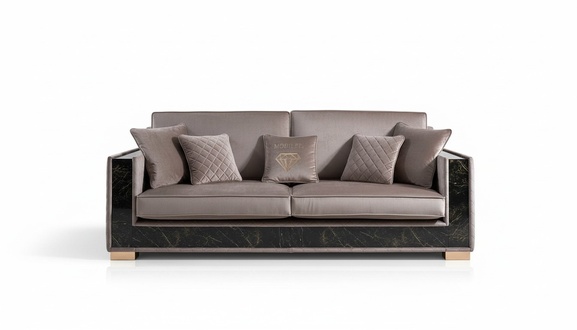 Sofa Dreisitzer Couch Polster Design Sitz Sofas Zimmer Möbel Stoff 3er Modern