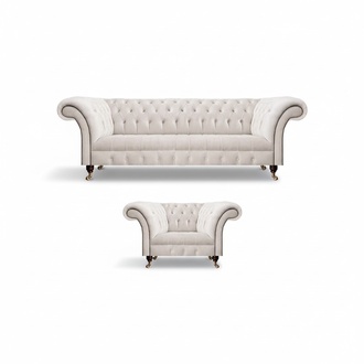 Sofa Komplett 2tlg Sessel Sofa Dreisitze Couch Sofagarnitur Chesterfield