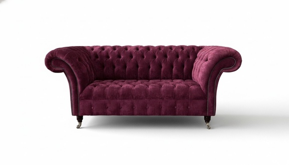 Sofa Luxus Textil Chesterfield Couch Sofas Polster 2 Sitzer Rosa Design