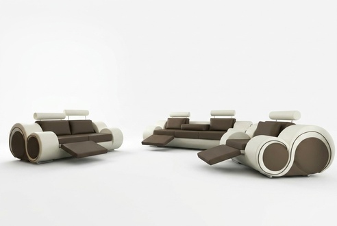 Sofa Polster 3+2 Sitz Designer Sofa Ledersofa Couch Garnitur