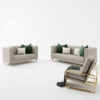 Sofa Polster Sitz Couch Garnitur Leder Wohnzimmer Sofas Set 5tlg Hocker