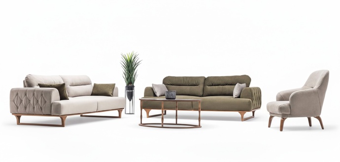 Sofa Set Wohnzimmergarnitur Garnitur Polstergruppe Couch Sofagarnitur 3+3