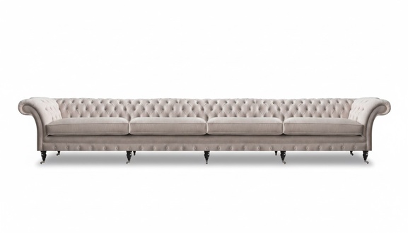 Sofa Viersitzer Couch Polster Stoff Textil Polstermöbel Modern Chesterfield