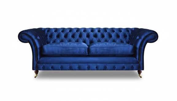 Sofa Zweisitzer Blau Couch Möbel Luxus Einrichtung Sitzmöbel Chesterfield