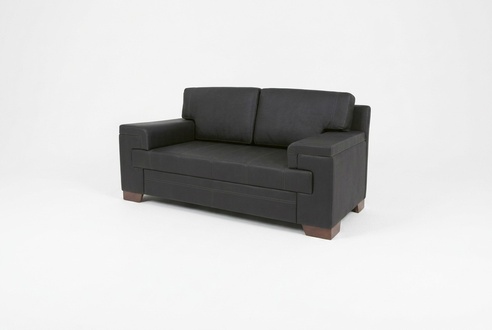 Sofa Zweisitzer Schwarz Textilmöbel Büro Sitzer Polstersofas Office