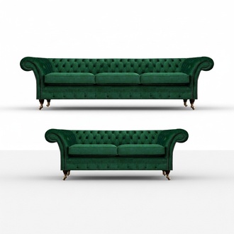 Sofagarnitur 2tlg Sofas Chesterfield Wohnzimmer Couchen 3+2 Polstermöbel
