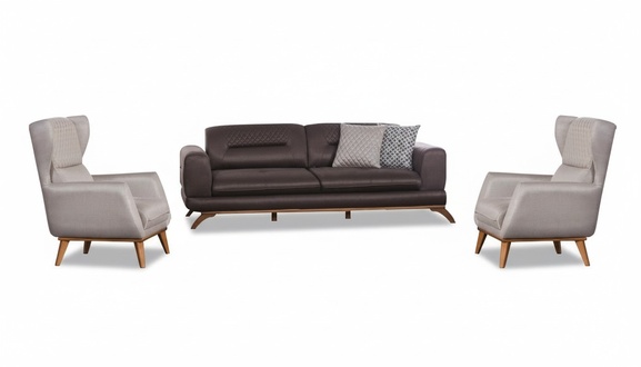 Sofagarnitur 3+1+1 Sitzer Wohnzimmer Set Komplett Textil Sofa Sessel