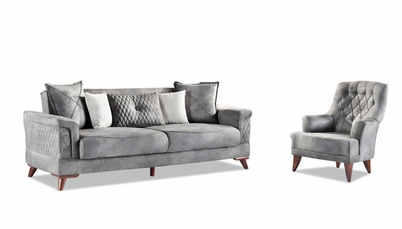 Sofagarnitur 3+1 Sitzer Sofa Sessel Garnituren Sofas Polster Stoff Textil