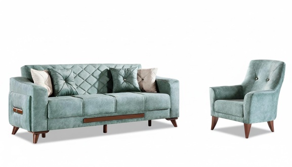 Sofagarnitur 3+1 Sitzer Sofa Sessel Garnituren Sofas Polster Stoff Textil