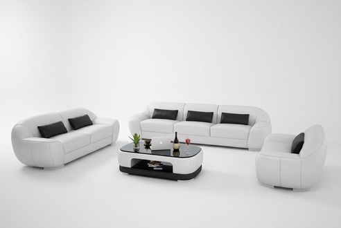 Sofagarnitur 3+2+1 Couch Polster Sitz Leder Garnitur Designer Set Neu Homberg W