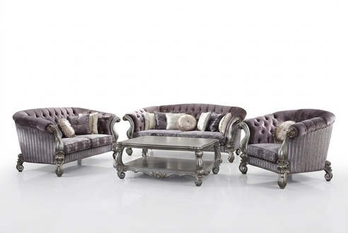 Sofagarnitur 3+2+1 Sitzer Wohnlandschaft Sofa Couch Polster Garnitur Barock neu