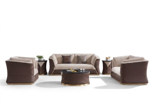 Sofagarnitur 3+2+1 Sitzer Ledersofa Couch Wohnlandschaft Garnitur