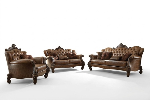 Sofagarnitur 3+2+1 Sitzer Sofa Couch Polster Garnitur Couchen Leder Chesterfield