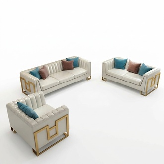 Sofagarnitur 3+2+1 Sitzer Wohnlandschaft Sofa Couch Polster Garnitur Sofas Leder
