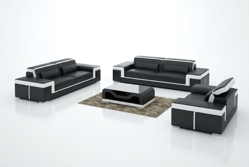 Sofagarnitur 3+2 Sitzer Leder Sofa Couch Polster Garnitur Sofagarnitur Moderne