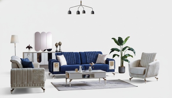 Sofagarnitur 3+3+1 Sitzer Möbel Luxus Set Sofagarnitur Modern Set 3tlg