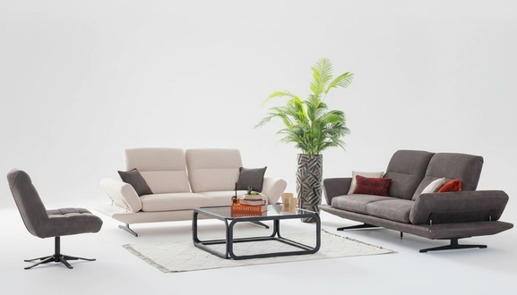 Sofagarnitur 3+3+1 Sitzer Wohnlandschaft Sofa Couch Polster Garnitur Sofas Stoff