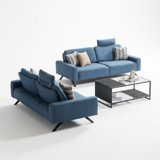Sofagarnitur 3+3 Sitzer Neu Set Design Sofas Polster Couchen Textil Relax Modern