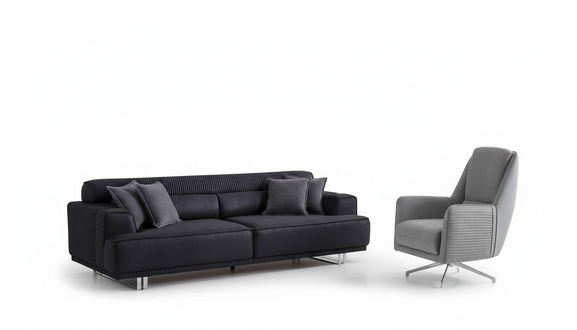Sofagarnitur 3 Sitzer und Sessel Designer Möbel Wohnzimmer Couch Möbel