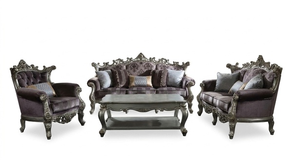 Sofagarnitur 4+1+1 Sitzer Couchtisch 4tlg. Set Design Sofa Couchen Barock Rokoko