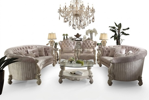 Sofagarnitur 4+1 Sitz Klassische Wohnlandschaft Sofas Couchen Polster Sofa Holz