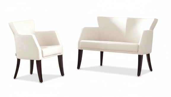 Sofagarnitur Design Sofa 2-Sitzer Sessel Polster Luxus Büromöbel Leder 1 Sitzer