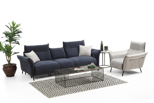Sofagarnitur Luxus Dreisitzer Sofa Polster Sessel Wohnzimmer Couch Neu