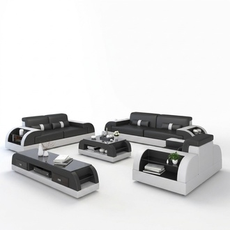 Sofagarnitur Polster 321 Sitzer Set Design Sofas Couchen Leder Modern Sofa Neu