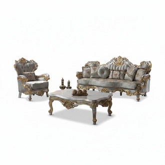 Sofagarnitur Polstersofa Sofa Couch Blau Stoffsofa Couchgarnitur Set