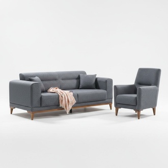 Sofagarnitur Sitzmöbel Couch Polster Set Sitzgarnitur Landschaft 3+1 Sitzer