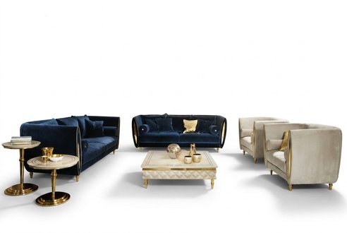 Sofagarnitur Sofa Couch 3 + 3 Wohnzimmer Designer Möbel Classisch