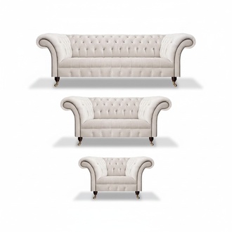 Sofagarnitur Sofas Set 3tlg Polstermöbel Wohnzimmer Einrichtung Chesterfield