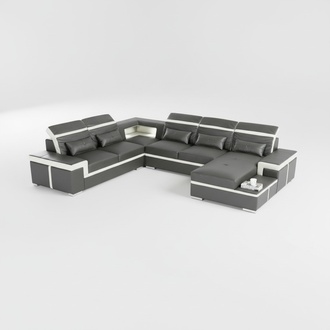 Sofas U Form Sofa Couch Polster Garnitur Wohnlandschaft Design Ecksofa Leder Neu